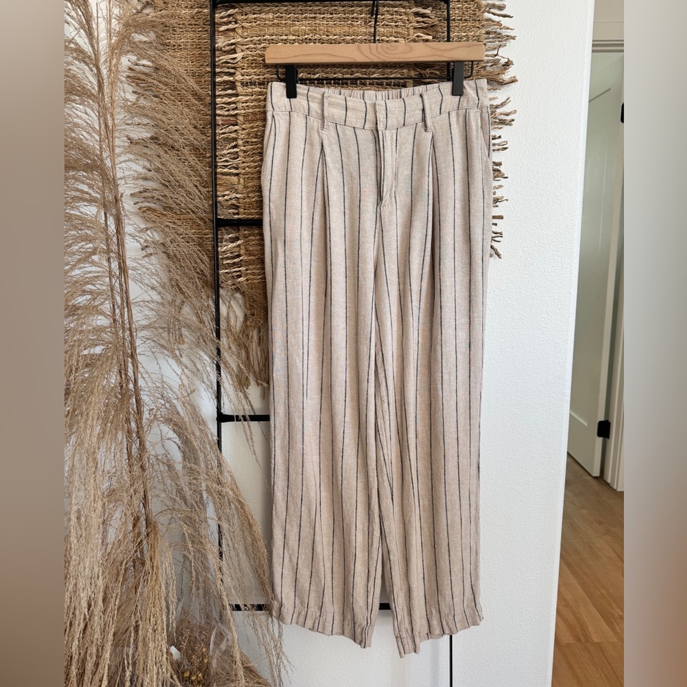 A New Day Women’s Linen Striped Trousers Pants Size 2S